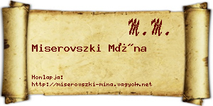 Miserovszki Mína névjegykártya